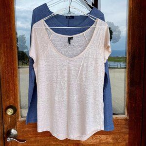 lot of 2 LINEN T-SHIRTS/ Cynthia Rowley & GAP